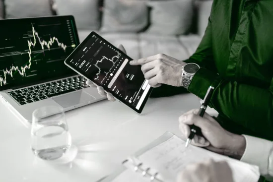 Icon for specialized Financial forecast services, analyzing trends to estimate future financial performance and needs.