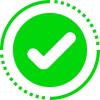 Green checkmark icon, symbolizing success, completion, or verification.