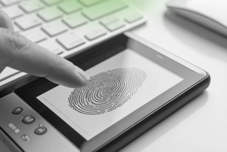 Icon for the crucial step to Submit Biometrics (fingerprints and iris scan) for the Emirates ID application.